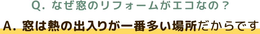 なぜ窓のリフォームがエコなの？